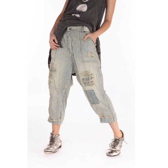 Magnolia Pearl Pants - Magnolia Pearl Fredina Pants Union Pacific Blue and White